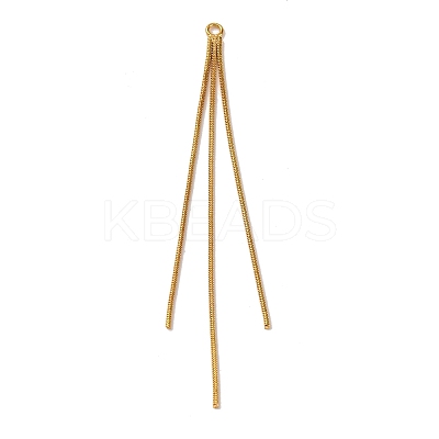 Brass Square Snake Chains Tassel Big Pendants KK-G510-02G-1