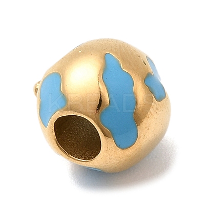 304 Stainless Steel Enamel European Beads STAS-D153-31G-1