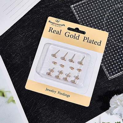 100Pcs 304 Stainless Steel Ball Post Stud Earring Findings STAS-BBC0008-46-1