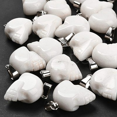 Natural White Jade Pendants G-Z067-02P-11-1
