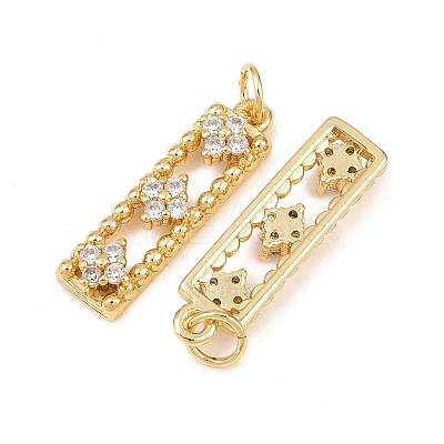 Brass Micro Pave Cubic Zirconia Pendants KK-Z146-30G-1