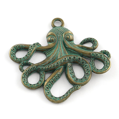 Octopus Zinc Alloy Big Pendants PALLOY-R065-106-FF-1
