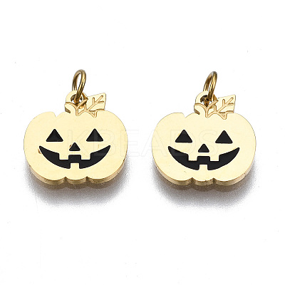 316 Surgical Stainless Steel Enamel Charms X-STAS-S116-341G-1