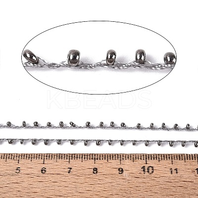 Plated Seed Beads Cords OCOR-R039-K02-1