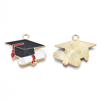 Rack Plating Alloy Enamel Pendants X-ENAM-N055-064-1