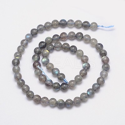 Natural Labradorite Round Bead Strands G-I156-06-6mm-1