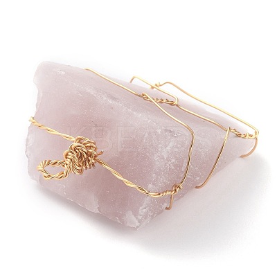 Rough Raw Natural Fluorite & Quartz Crystal & Rose Quartz Pendants PALLOY-JF00586-1