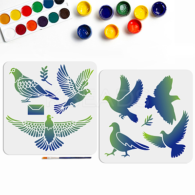 1 Set PET Hollow Out Drawing Painting Stencils DIY-MA0004-33B-1