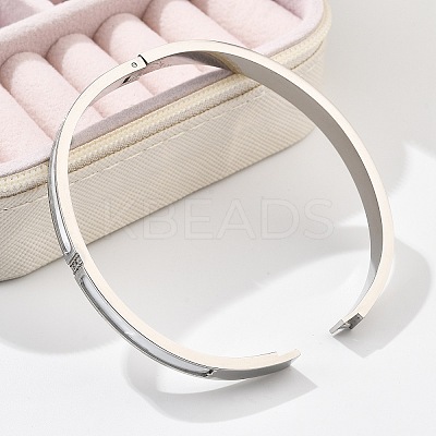 304 Stainless Steel Rhinestone Bangles for Women BJEW-Z092-07P-1