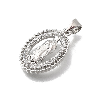 Brass Micro Pave Cubic Zirconia Pendants KK-D431-040P-1