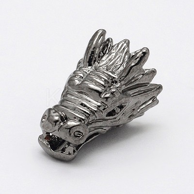 Dragon Head Alloy Beads PALLOY-O059-04-1