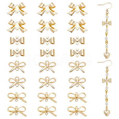 30Pcs 5 Styles Brass Connector Charms KK-WR0001-43-1