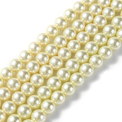 Eco-Friendly Glass Pearl Beads Strands HY-A008-8mm-RB003-1