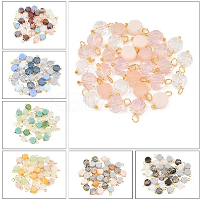 30Pcs Electroplate Glass Pendants PALLOY-YW00145-01-1