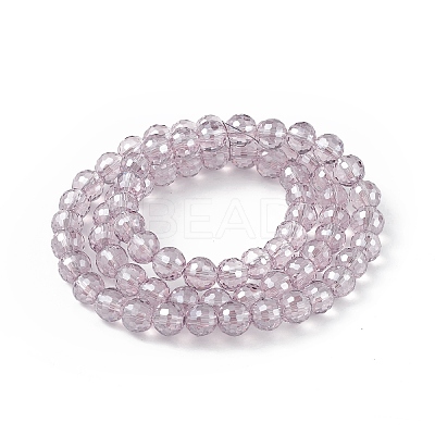 Transparent Electroplate Glass Beads Strands EGLA-F151-PL01-1