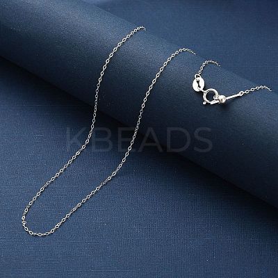 925 Sterling Silver Cable Chain Adjustable Slider Necklaces for Women NJEW-U030-01S-01-1