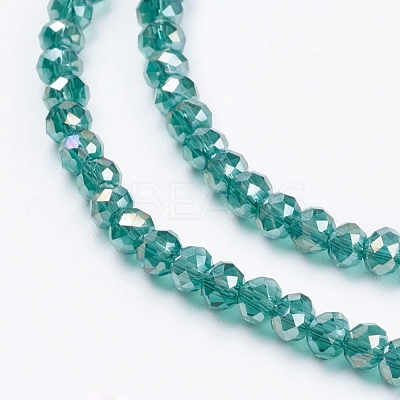Electroplate Glass Beads Strands X-GLAA-F076-FR04-1