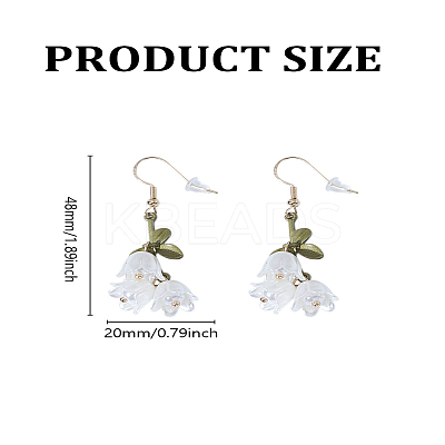 1 Pair 925 Sterling Silver Flower Dangle Earrings EJEW-LP0007-095-1