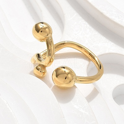 304 Stainless Steel Round Cuff Rings for Women RJEW-A063-01B-G-1