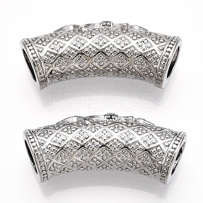 Rack Plating Brass Micro Pave Cubic Zirconia European Beads ZIRC-S052-002P-1