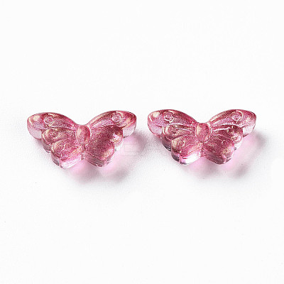 Transparent Spray Painted Glass Beads LS-GLAA-S190-018A-02-1