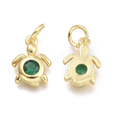 Brass Micro Pave Cubic Zirconia Pendants LS-KK-P187-12E-G-1