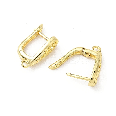 Brass Teardrop Hoop Earring Findings KK-G536-06G-1