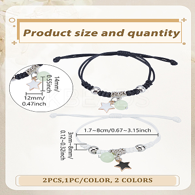 1Bag 2 Colors Alloy Enamel Charm Bracelets Set BJEW-LP0002-76-1