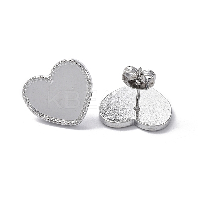 Non-Tarnish 304 Stainless Steel Stud Earring Findings STAS-F286-17P-1