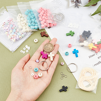 DIY Cross Keychain Bracelet Making Kit for Wallet Car Key DIY-AR0002-73-1