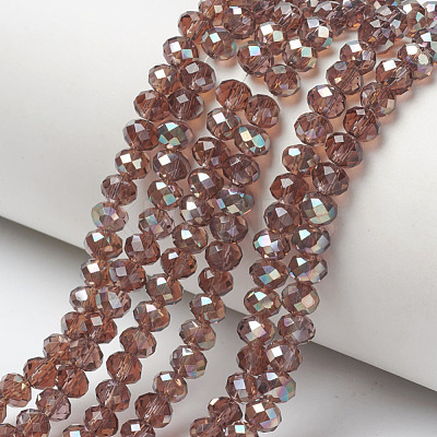 Electroplate Glass Beads Strands EGLA-A034-T6mm-J15-1