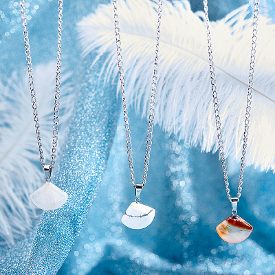 Fan Gemstone Pendants G-FH0001-15-1
