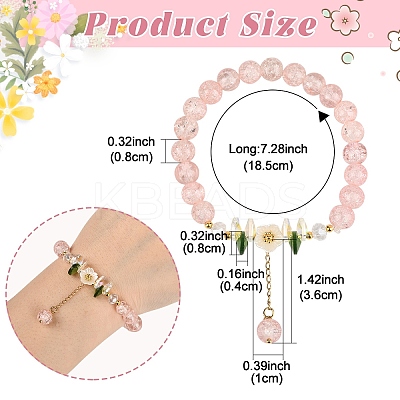 Glass Bead Charm Bracelets BJEW-YW00007-01-1