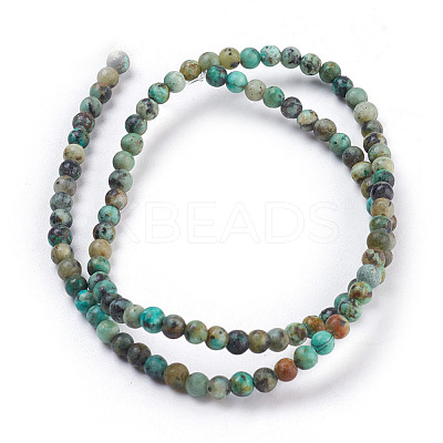 Natural African Turquoise(Jasper) Beads Strands TURQ-G037-4mm-1