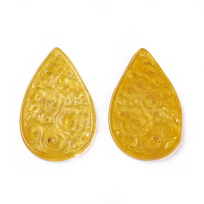 Carved Natural White Jade Pendants X-G-L495-40B-1