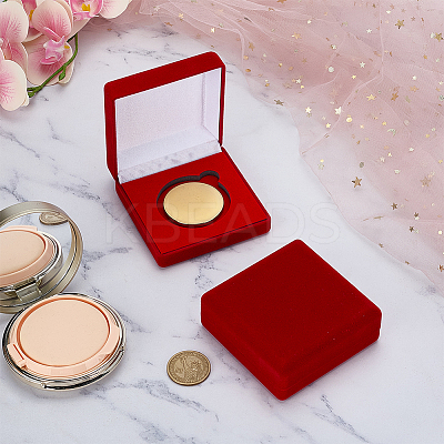 Square EVA Covered with Velveteen Commemorative Coin Storage Cases with Sponge Inside CON-WH0201-005C-1