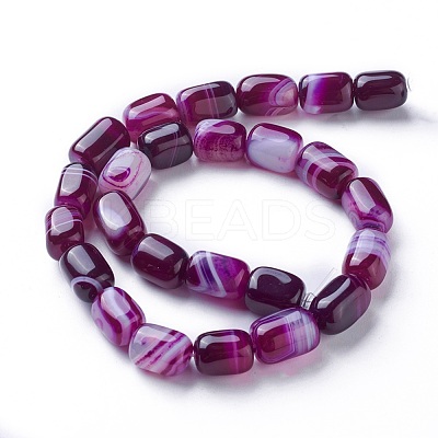 Natural Dyed Agate Beads Strands G-G775-B-08-1