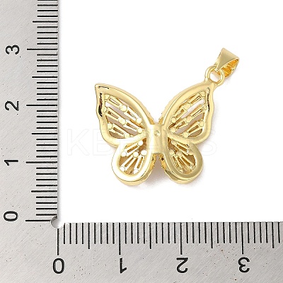 Rack Plating Brass & Cubic Zirconia Pendants KK-L216-014G-01-1