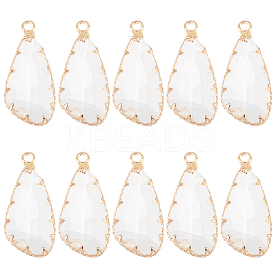 10Pcs Teardrop Glass Pendants FIND-GO0003-65-1