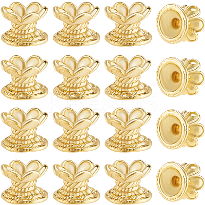 20Pcs Brass Lotus Beads KK-BBC0015-59-1