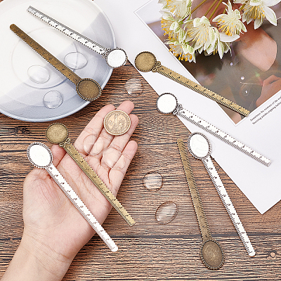 DIY Blank Dome Bookmark Ruler Making Kit DIY-SC0021-02-1