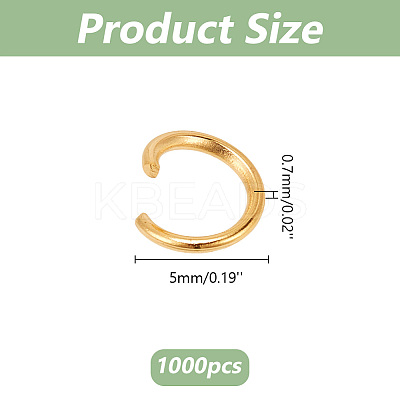 1000Pcs 304 Stainless Steel Open Jump Rings STAS-AR0002-03-1