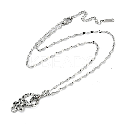 Brass Micro Pave Black Cubic Zirconia Snake Pendant Necklaces LS-NJEW-K280-08P-1