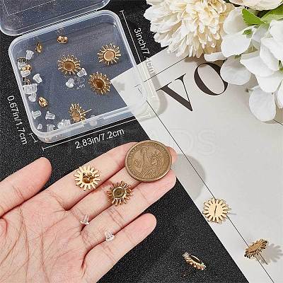14Pcs 304 Stainless Steel Stud Earring Findings STAS-BBC0002-24-1