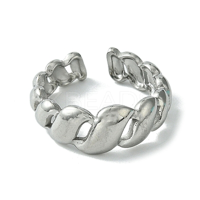 Non-Tarnish 304 Stainless Steel Open Cuff Ring RJEW-L110-030P-1
