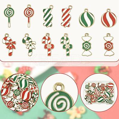24Pcs 12 Styles Christmas Theme Alloy Enamel Pendants ENAM-FS0004-32-1