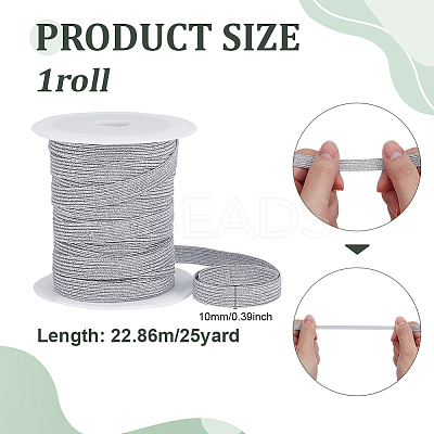 Flat Polyester Metallic Elastic Cord OCOR-BC0009-40B-02-1