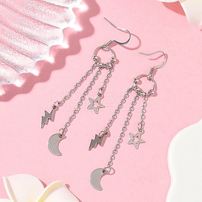 304 Stainless Steel Dangle Earrings EJEW-JE06591-01-1