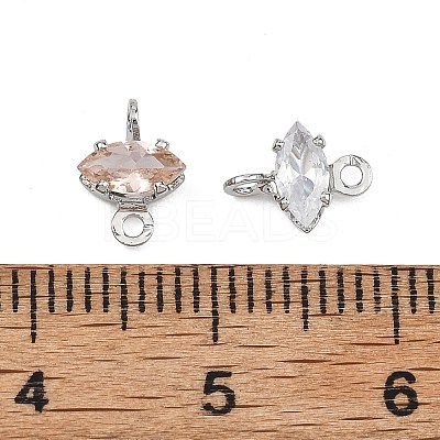 SHEGRACE Brass Pave Cubic Zirconia Horse Eye Connector Charms XGRQ2O035-436P-1