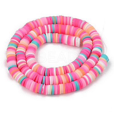 Handmade Polymer Clay Beads Strands CLAY-R089-6mm-099-1